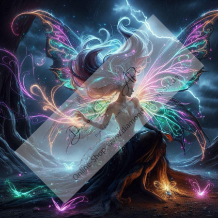 Diamond Painting Bild „Neon Lights Fairy“