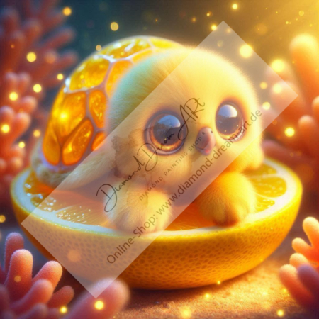 Diamond Painting Bild „Orange Turtle“