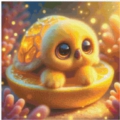 Orange turtle 40x40cm 180 Farben