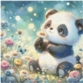 Pandas Blumenzauber 60x60 cm 120 Farben