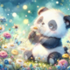 Diamond Painting Bild „Pandas Blumenzauber“