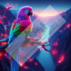 Diamond Painting Bild „Parrot on glowing branch“