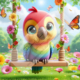 Diamond Painting Bild „Parrot with Butterfly´s“