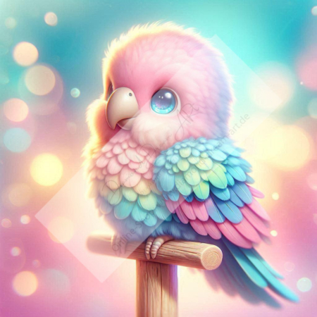 Diamond Painting Bild „Pastell Budgie“