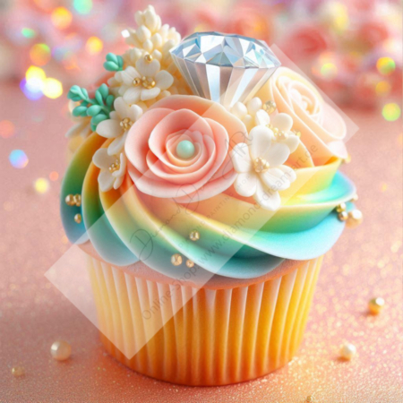 Diamond Painting Bild „Pastellcreme Muffin“