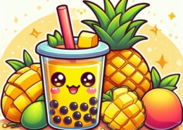 Diamond Painting Bild „Pineapple Splash Blubble Tea“