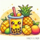 Diamond Painting Bild „Pineapple Splash Blubble Tea“