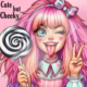 Diamond Painting Bild „Pink Cheeky Girl“