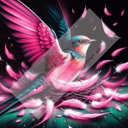 Diamond Painting Bild „Pink Kolibiri“