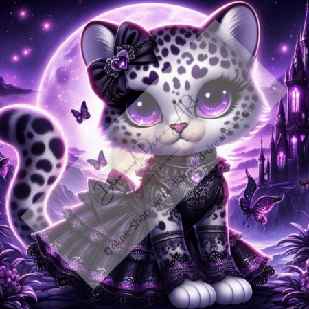 Diamond Painting Bild „Purple Cat Woman“