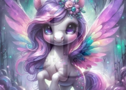 Diamond Painting Bild „Purple Unicorn“