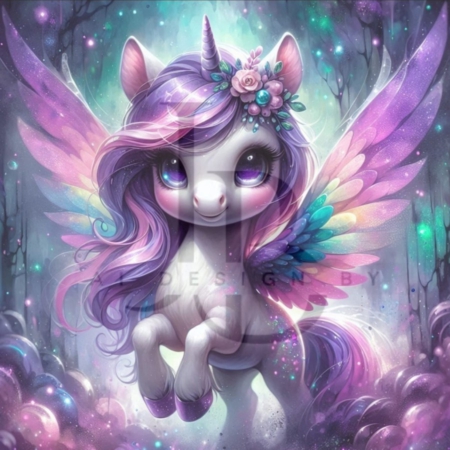 Diamond Painting Bild „Purple Unicorn“