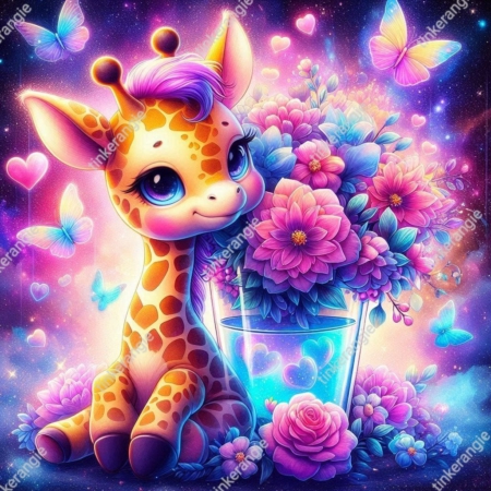 Diamond Painting Bild „Rosalie das Giraffenmädchen“