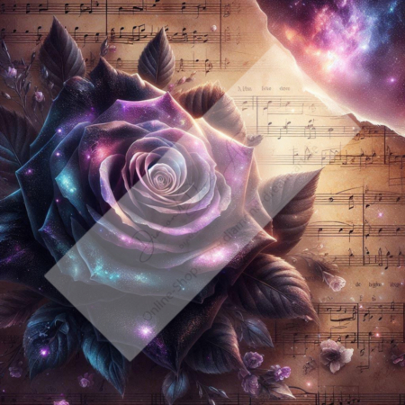 Diamond Painting Bild „Sheet Music Rose“