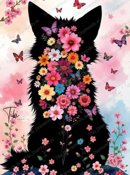 Diamond Painting Bild „Silhouette of Flowers“