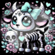 Diamond Painting Bild „Skelett Cow“