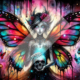 Diamond Painting Bild „Skull Butterfly Girl“