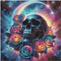Skull in the Moonlight 70x70 cm 120 Farben