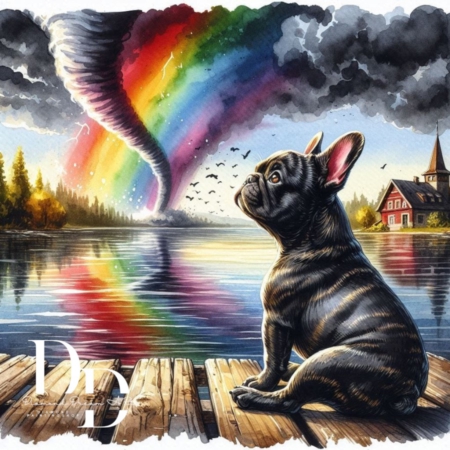 Skyla and the Rainbow Tornado 80x80 cm 360 Farben