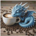 Sleepy Coffee Dragon Pixel 40x40