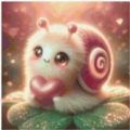 Snail gives Love 40x40 90Farben