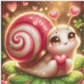 Snail in Love Pixel 40x40 cm 50 Farben