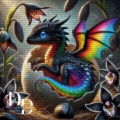 Steffí's Dark Rainbow Dragon 60x60 cm 312 Farben_RealPreview