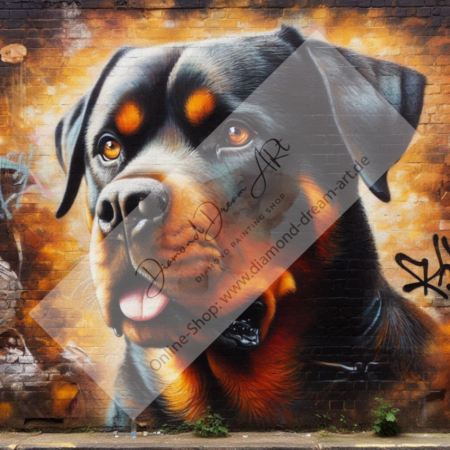 Diamond Painting Bild „Streetart Rotti“