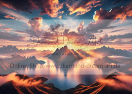 Diamond Painting Bild „Sun behind the Mountain“