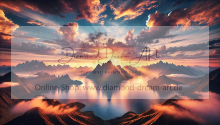 Diamond Painting Bild „Sun behind the Mountain“