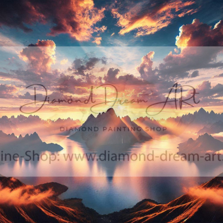 Diamond Painting Bild „Sun behind the Mountain“