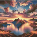 Sun behind the Mountain Pixel 100 x 60 cm 160 Farben