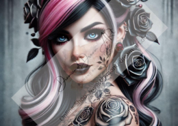 Diamond Painting Bild „Tattoo Girly“
