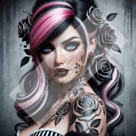Diamond Painting Bild „Tattoo Girly“