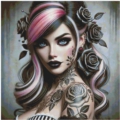Tattoo Girly Pixel 60x60 cm 140 Farben