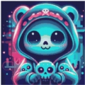 Teddy skeleton in blue 40x40 70 Farben