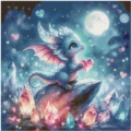 he Dragon of Crystal Hearts-80x80 cm 170 Farben