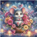 he little Flower Mouse 80x80 cm 190 Farben