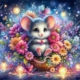 Diamond Painting Bild „The little Flower Mouse“