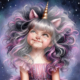 Diamond Painting Bild „Unicorn Girl with Glitter“