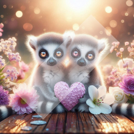 Diamond Painting Bild „Twin Sisters in Valentine Love “