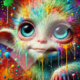 Diamond Painting Bild „Rainbow Monkey“