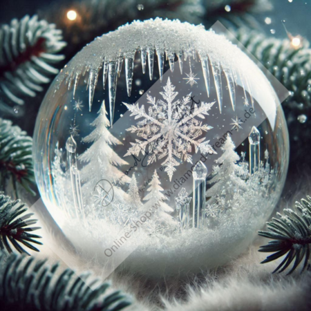 Diamond Painting Bild „Glass Ball with Snowflake“