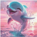 Water Dolphin 50x50cm 140 Farben