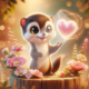 Diamond Painting Bild „Weasel gives Love“