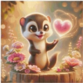 Weasel gives Love 50x50 200Farben
