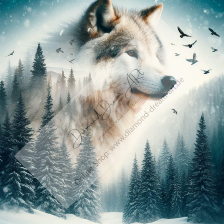 Diamond Painting Bild „Winter Wolf“