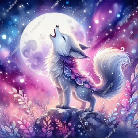 Diamond Painting Bild „Moonlight Wolfi“
