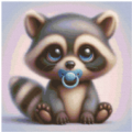 Baby Raccoon 80Farben 40x40