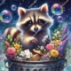 Diamond Painting Bild „Cute Raccoon“